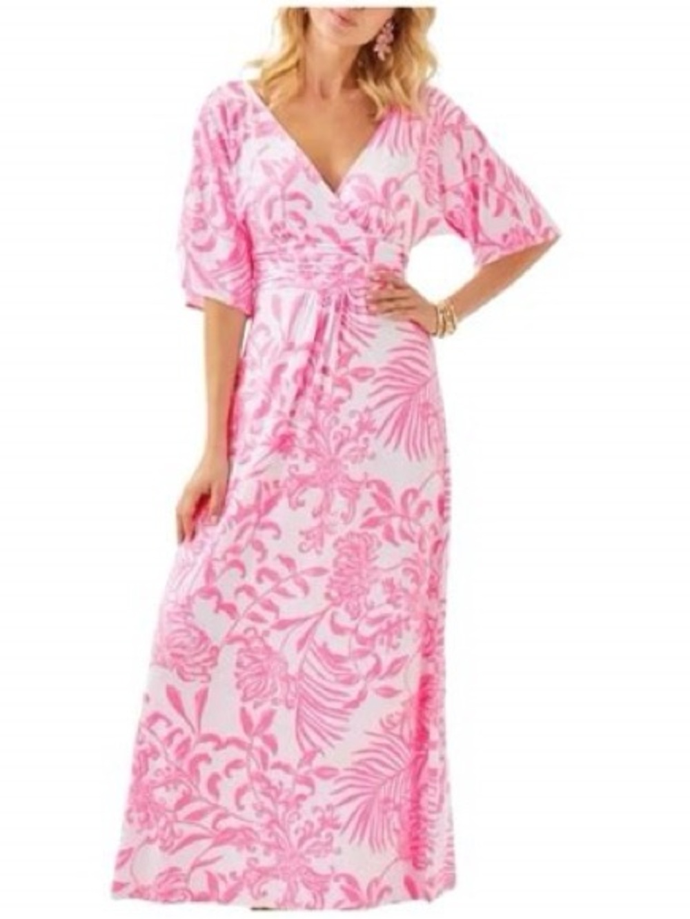 Lilly Pulitzer Parigi Pink and White Floral Wrap Dress NWT
